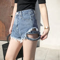 Goth High Waisted Rivets Denim Shorts