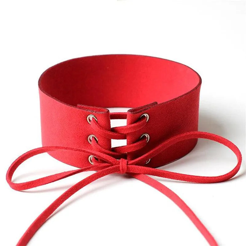 Goth Lace Up Choker
