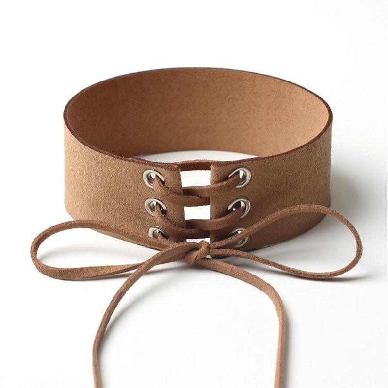 Goth Lace Up Choker
