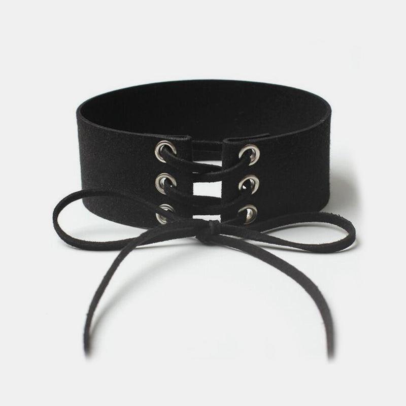 Goth Lace Up Choker