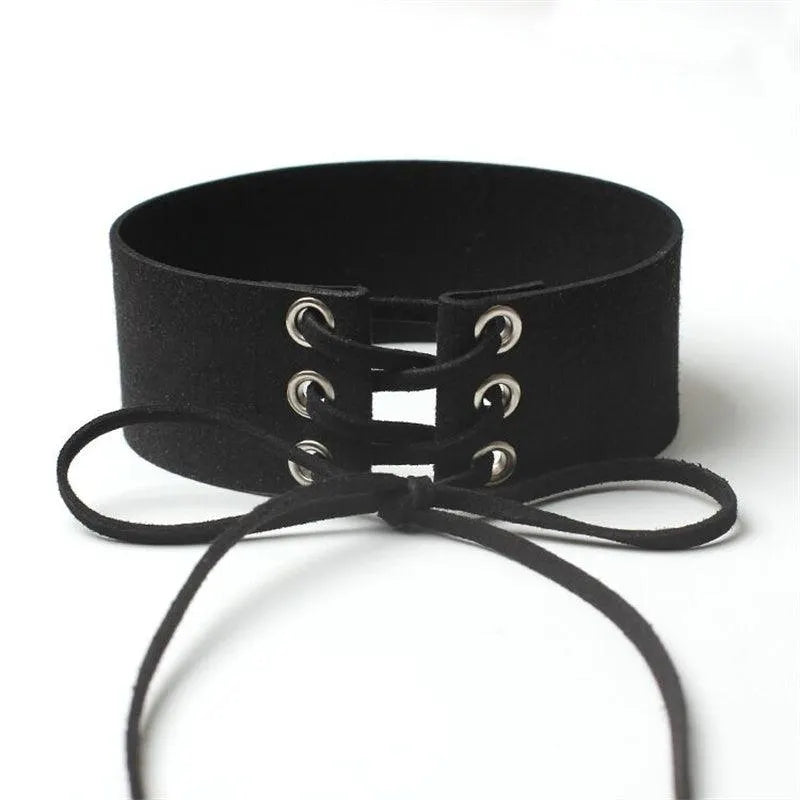 Goth Lace Up Choker