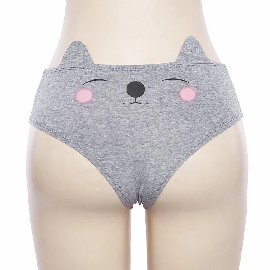 Cute Kitty Print Girls Briefs