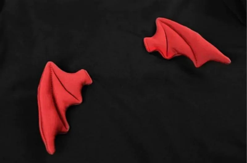 Black Little Devil Wings Oversize Hoodie