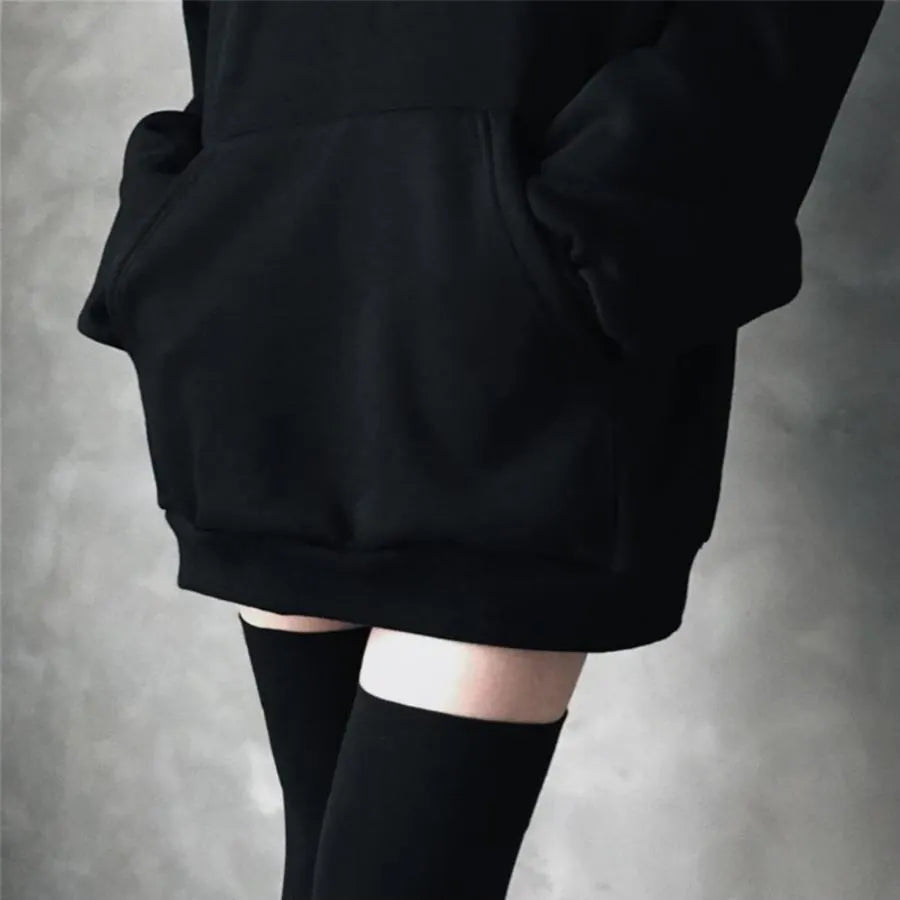 Black Little Devil Wings Oversize Hoodie
