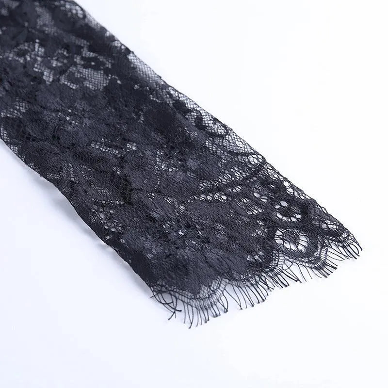 Lace Stitching Long-sleeved Dress
