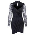 Lace Stitching Long-sleeved Dress