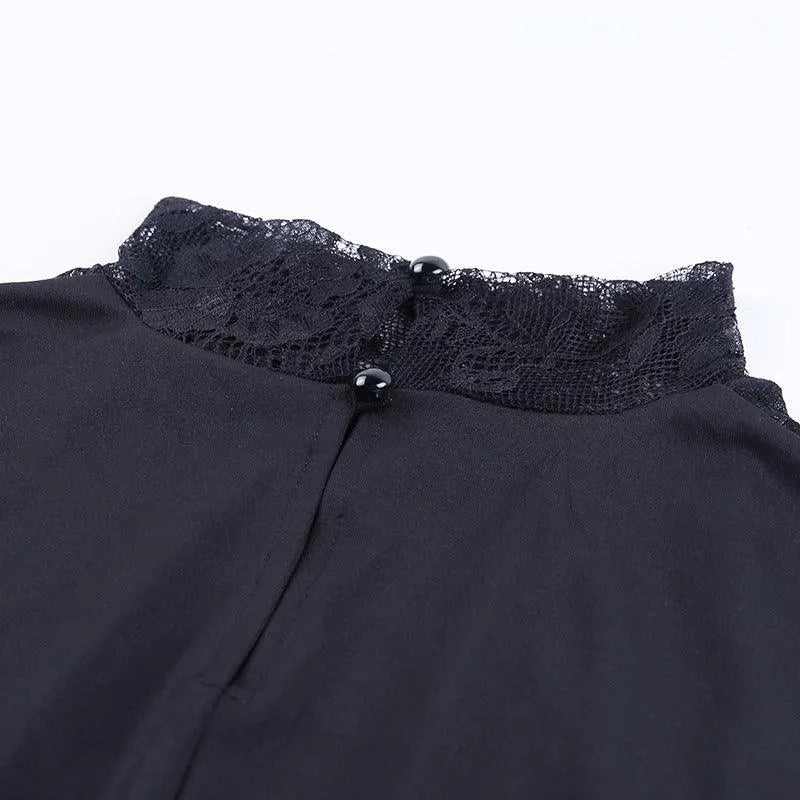 Lace Stitching Long-sleeved Dress