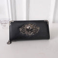 Metal Skull Pattern Leather Long Wallet