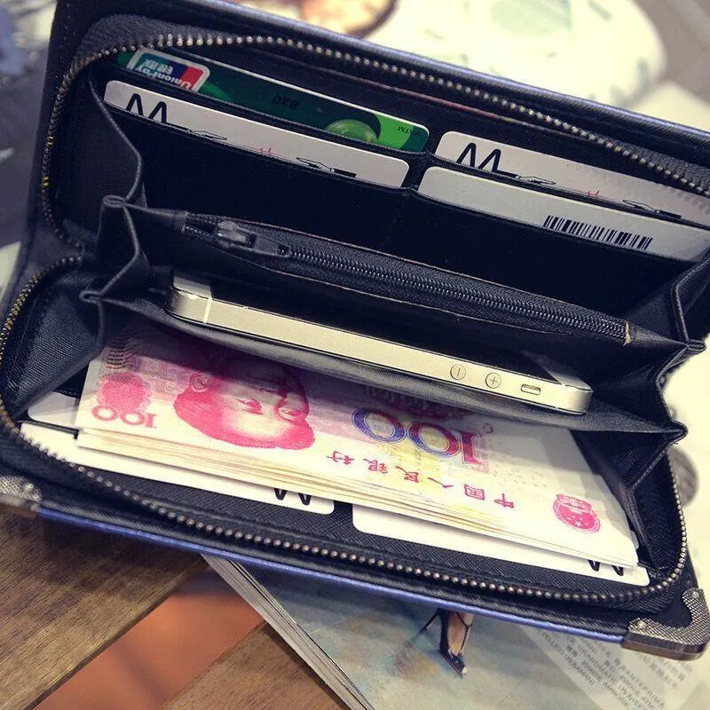 Metal Skull Pattern Leather Long Wallet