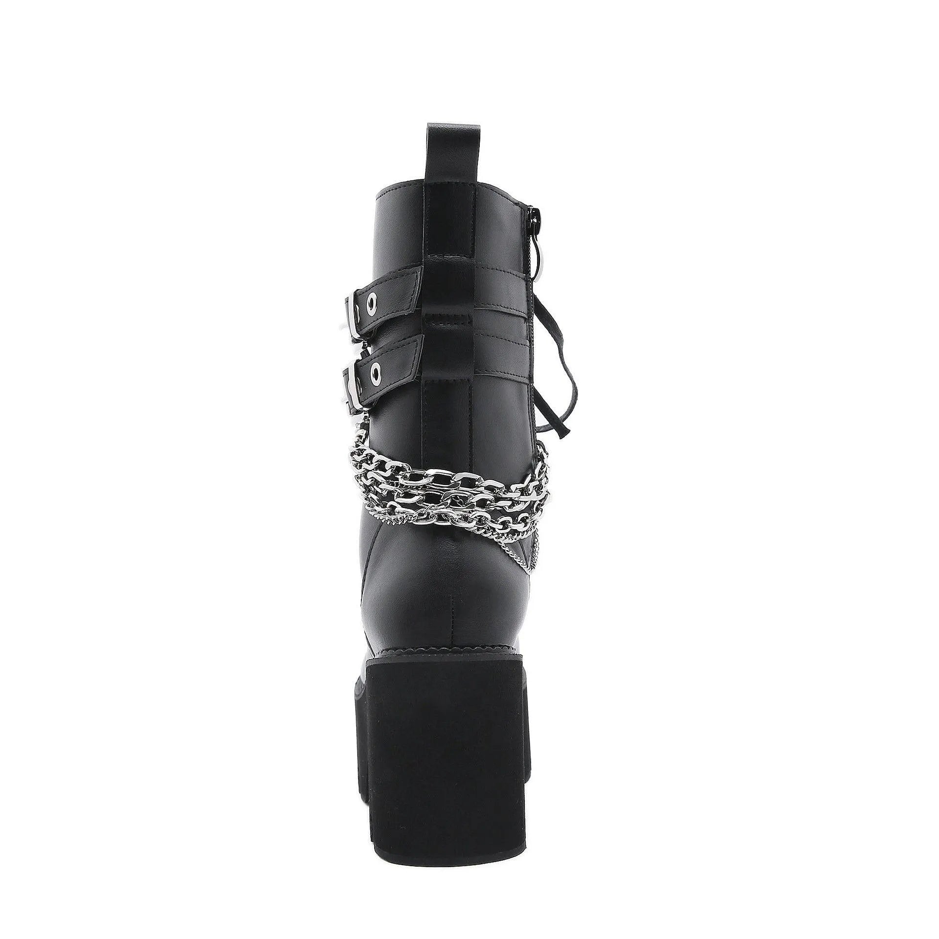Rivet Buckle Martin Boots