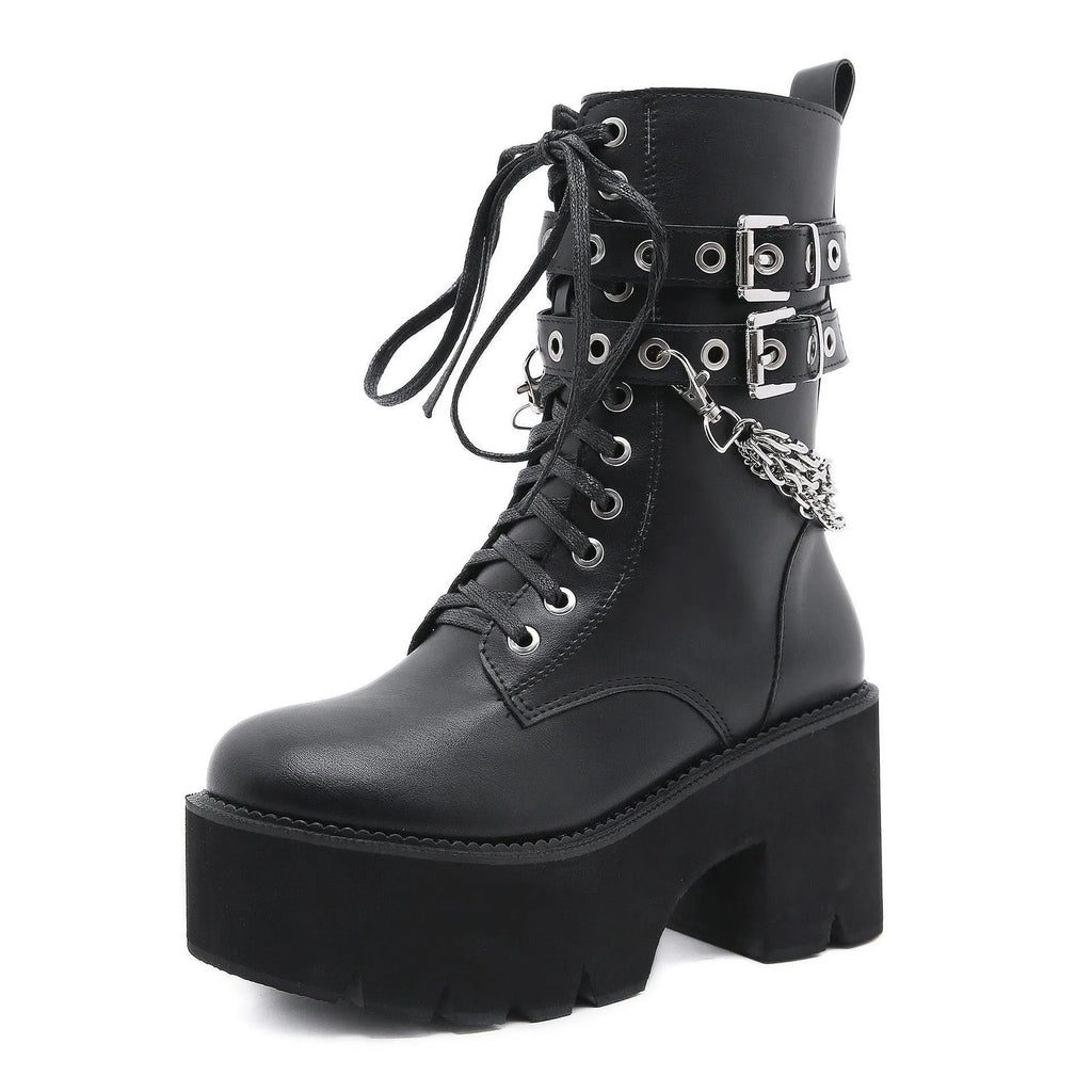 Rivet Buckle Martin Boots