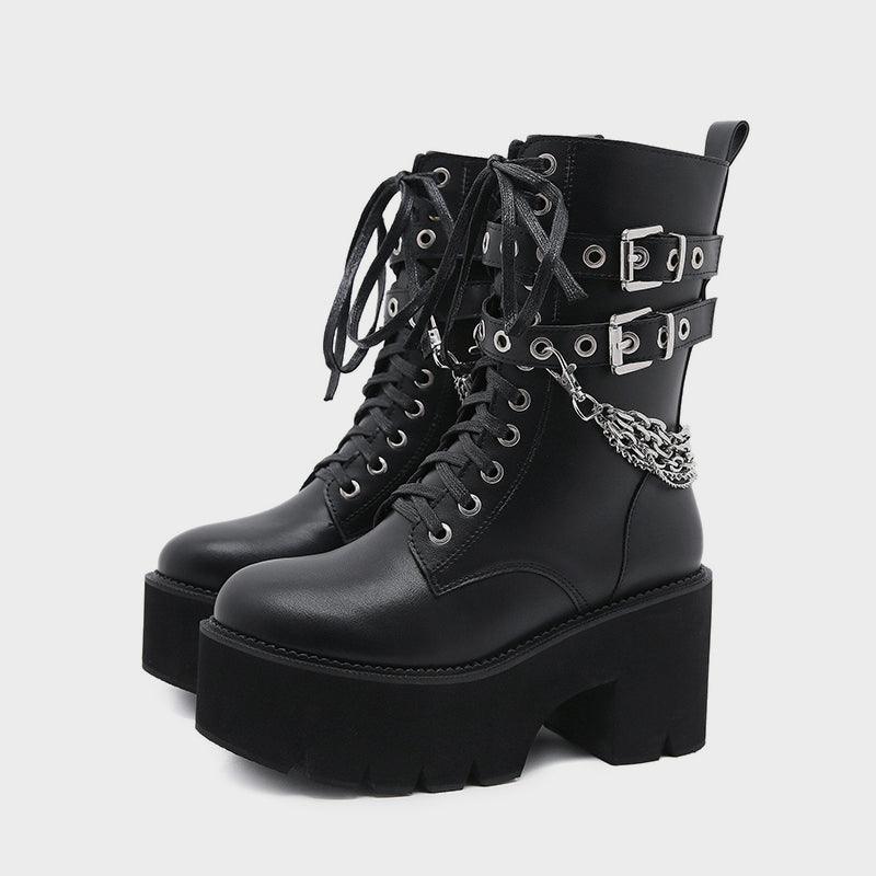 Rivet Buckle Martin Boots