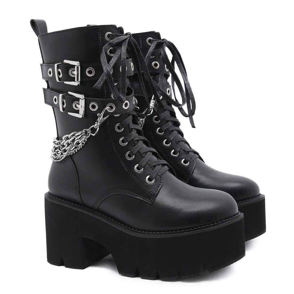 Rivet Buckle Martin Boots