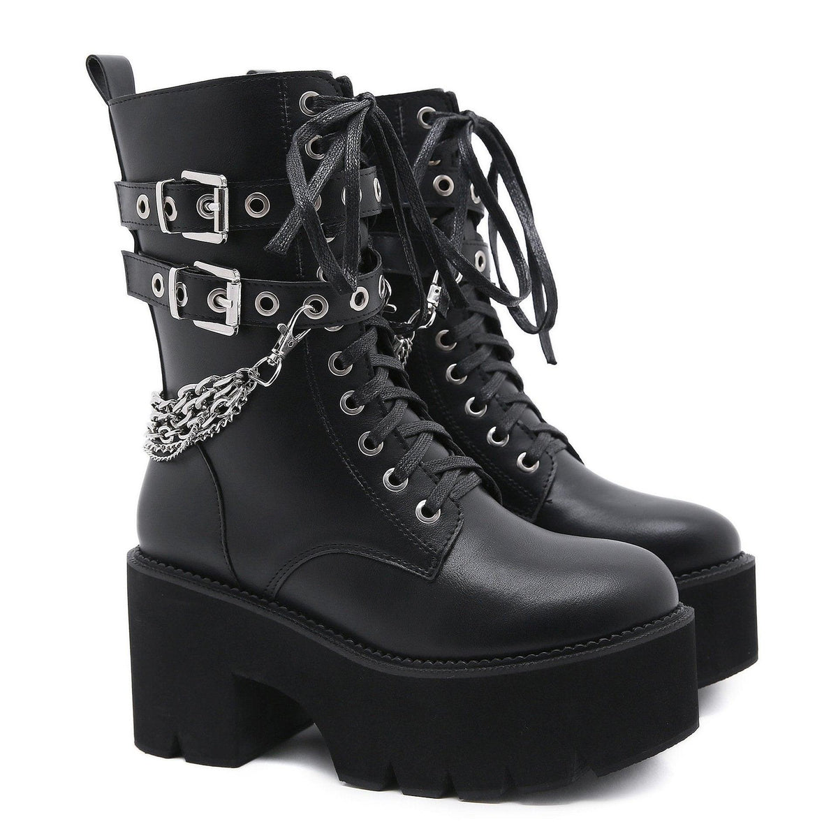 Rivet Buckle Martin Boots