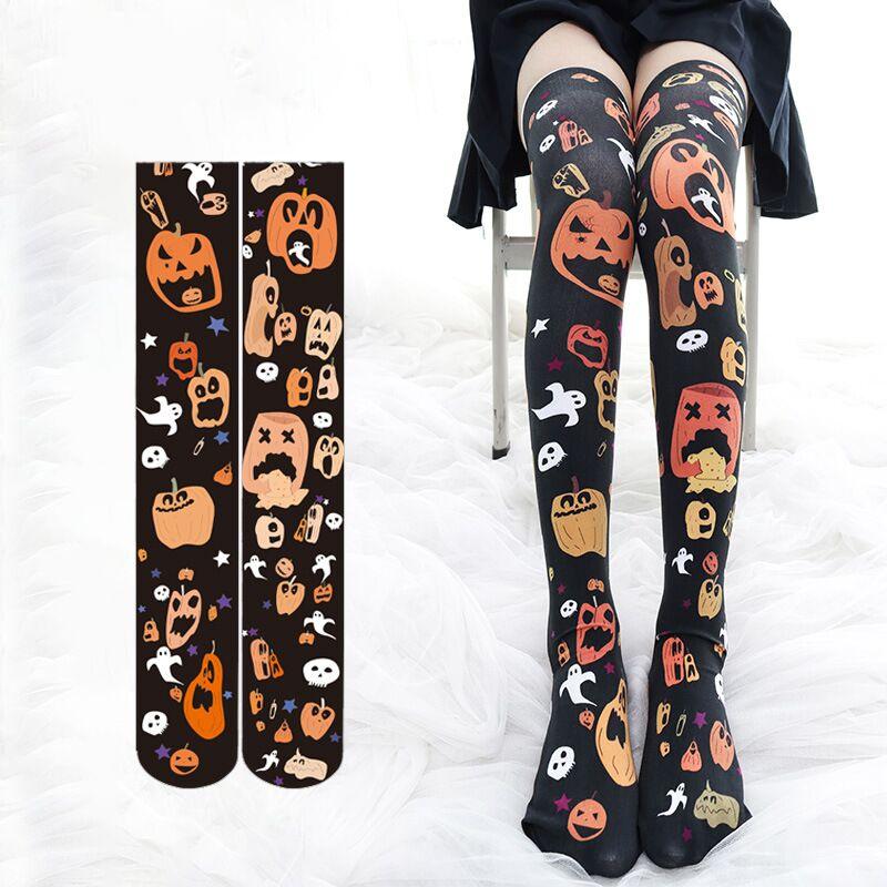 Ghost Pumpkin Bat Cartoon Halloween Stockings