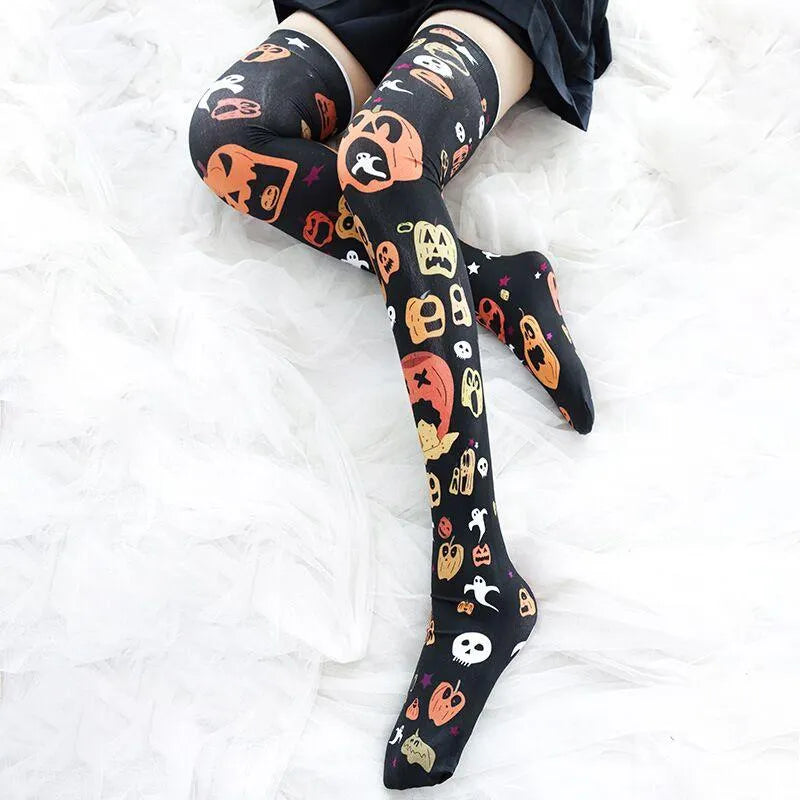 Ghost Pumpkin Bat Cartoon Halloween Stockings