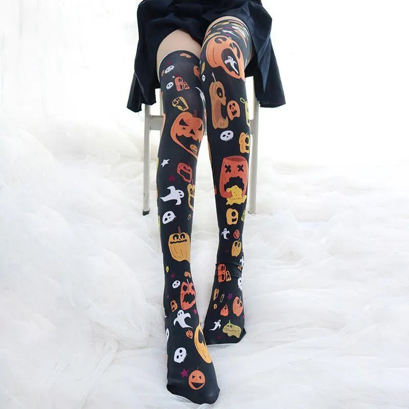 Ghost Pumpkin Bat Cartoon Halloween Stockings