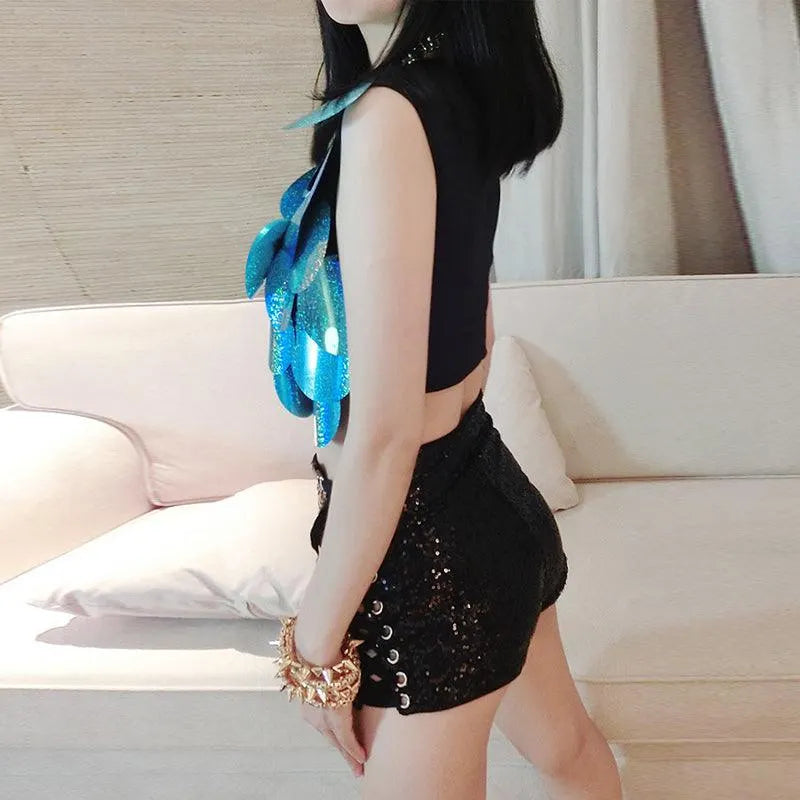 High Waist Hollow Out Hot Shorts