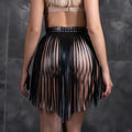 Fringed Leather Mini Skirt