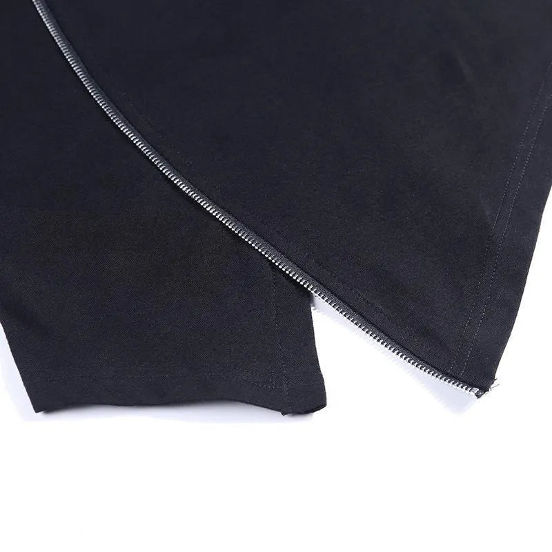 Long Sleeve Stand-Up Collar Zipper Top