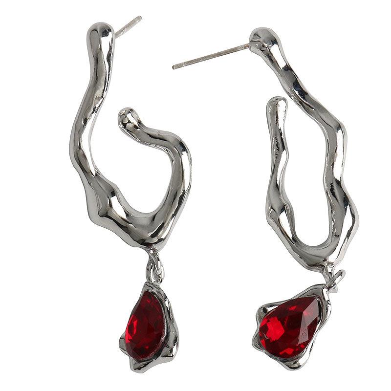 Spider Shaped Blood Drop Pendant Necklace and Earrings
