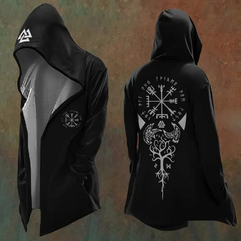 Vintage Totem Viking Art Hooded Jacket