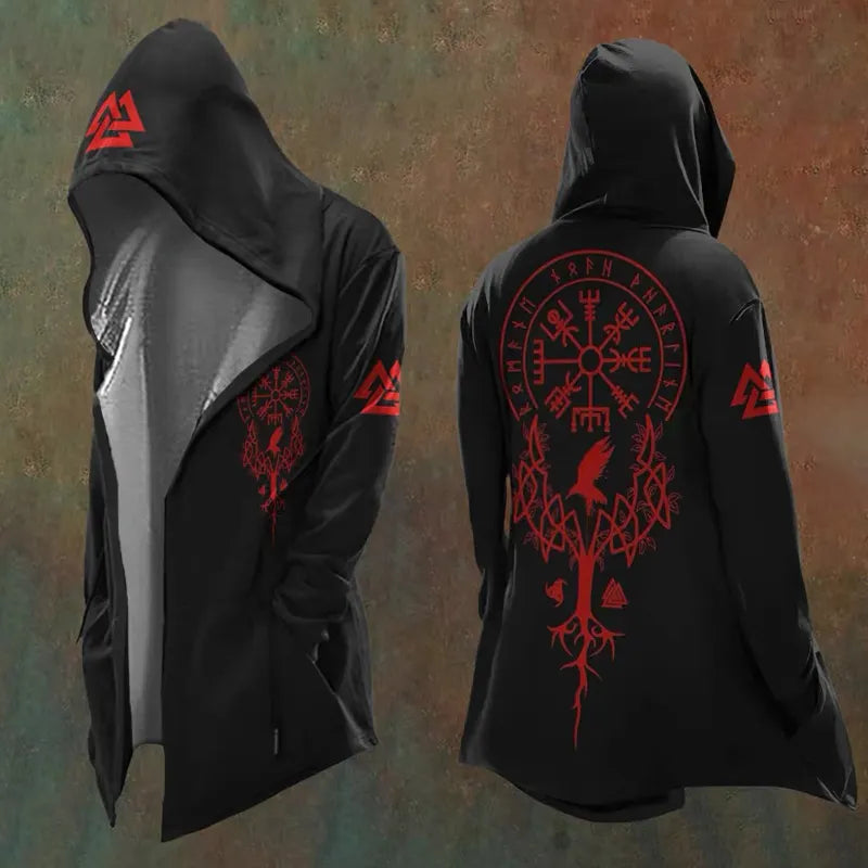 Vintage Totem Viking Art Hooded Jacket