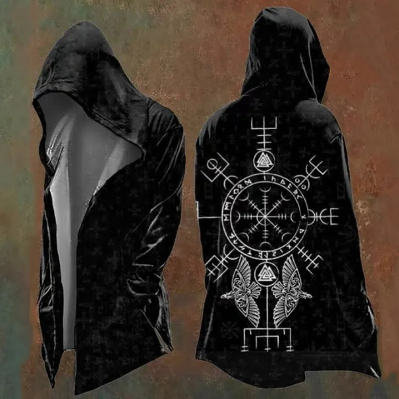 Vintage Totem Viking Art Hooded Jacket