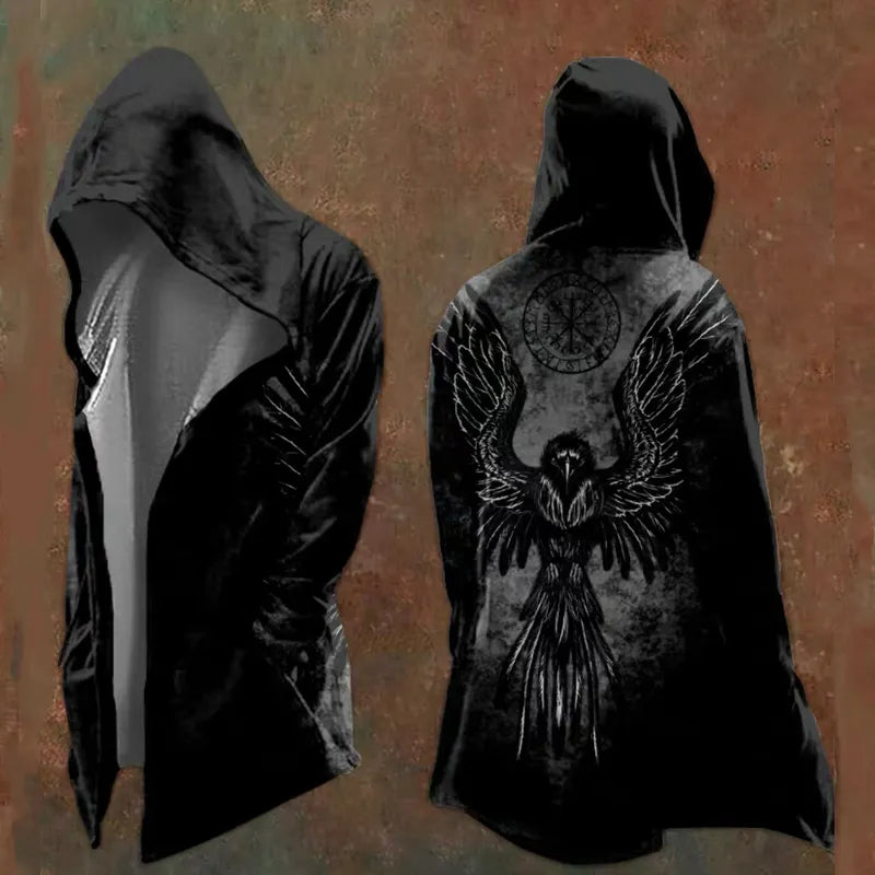 Vintage Totem Viking Art Hooded Jacket