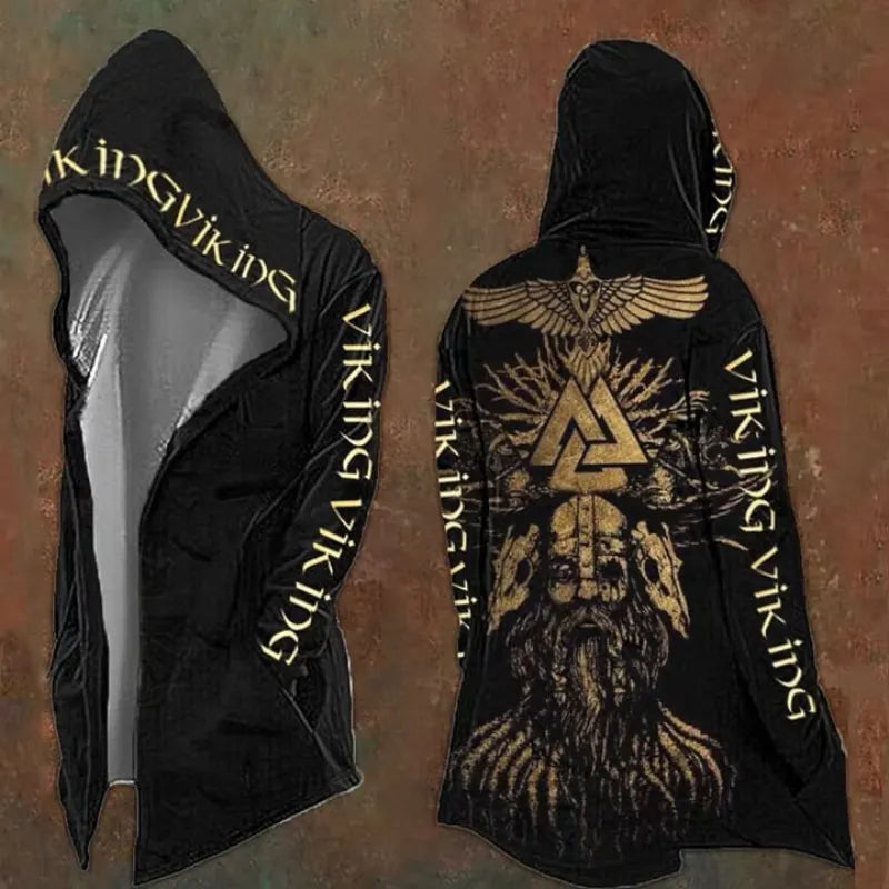 Vintage Totem Viking Art Hooded Jacket