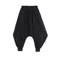 Elastic Waist Drop-Crotch Harem Pants