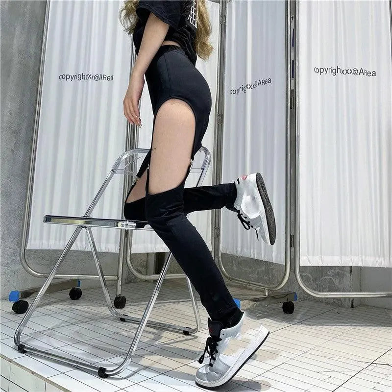 Hollow Out Legs Pants