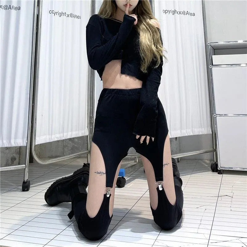 Hollow Out Legs Pants