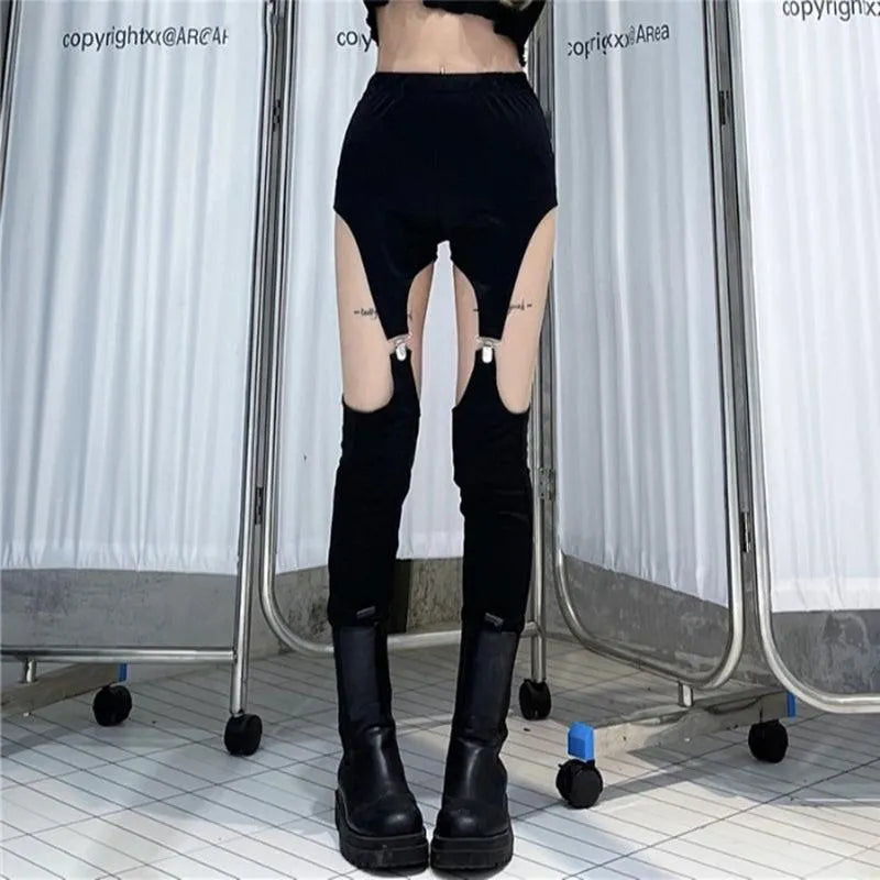 Hollow Out Legs Pants