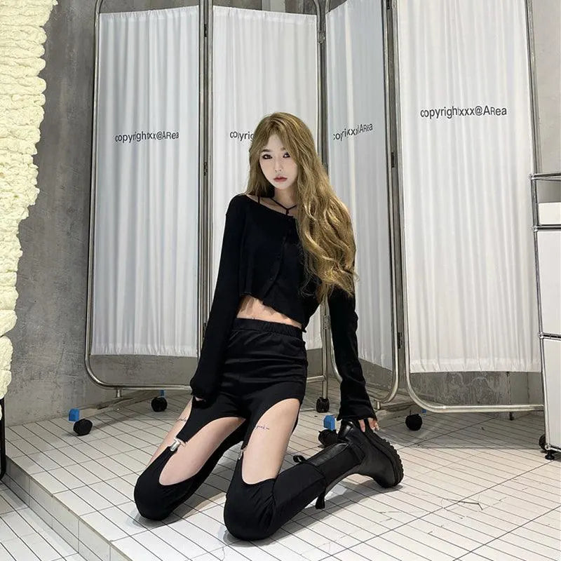 Hollow Out Legs Pants