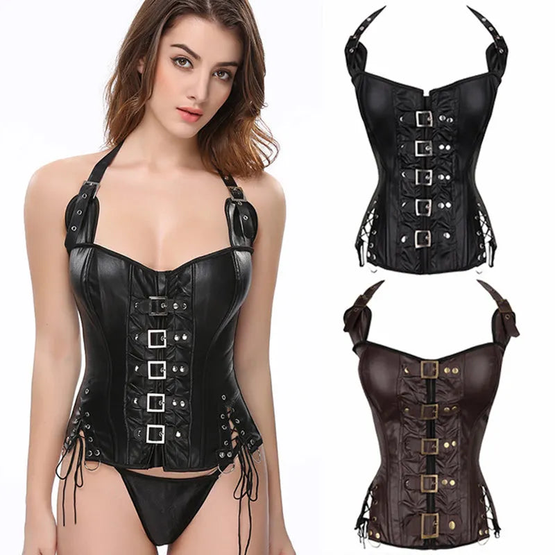 Had It Coming Leather Corset Top