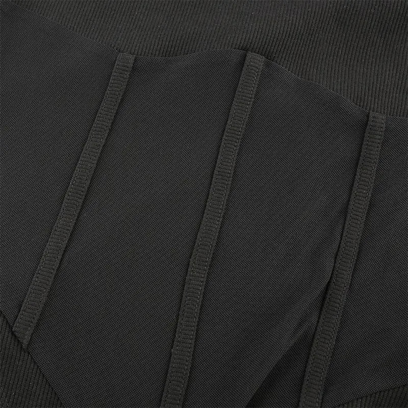 Mesh High Collar Long Sleeve Bodysuit