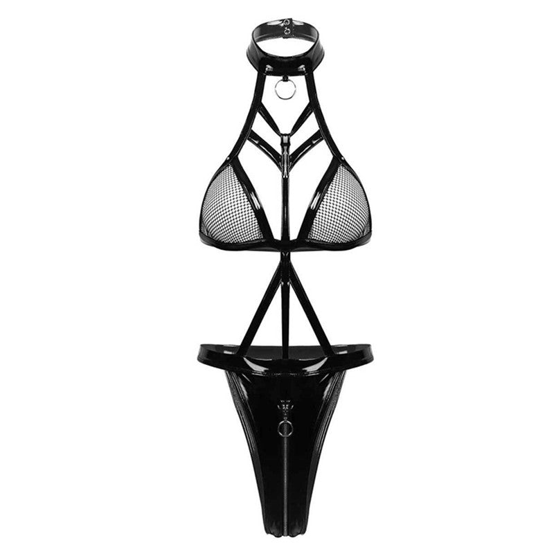 Keep It To Myself Mesh Latex Lingerie | Lolita Bustier Lingerie