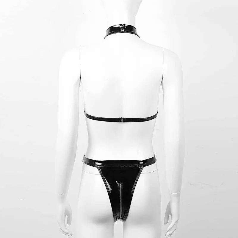 Keep It To Myself Mesh Latex Lingerie | Lolita Bustier Lingerie