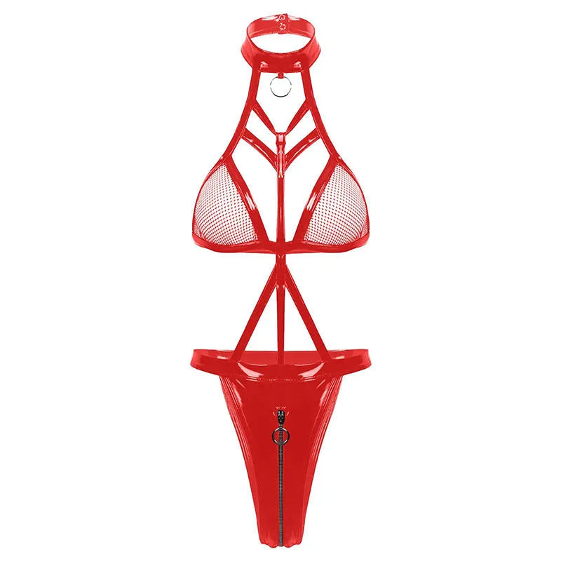Keep It To Myself Mesh Latex Lingerie | Lolita Bustier Lingerie