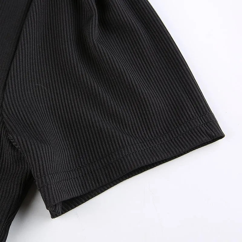 Bow Tie Square Neck Slit Dress