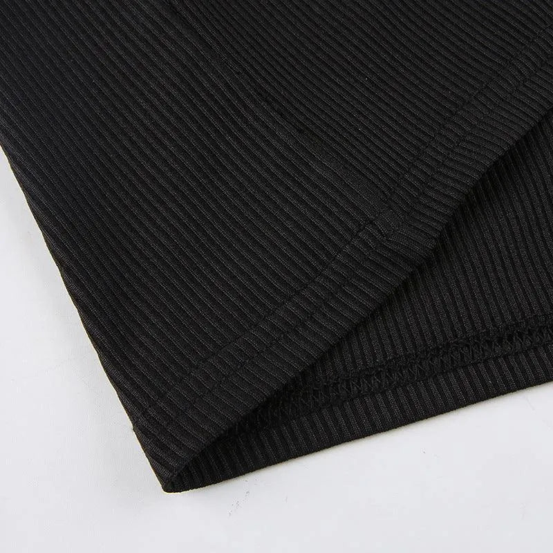 Bow Tie Square Neck Slit Dress