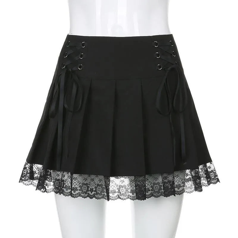 Lace Up Mini Skirt