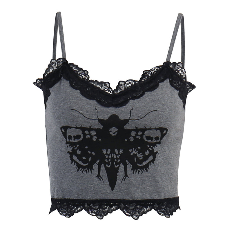 Gothic Grey Owl Halter Top