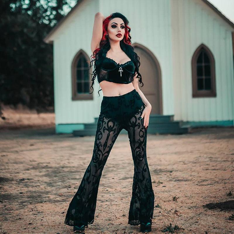 Make You Stay Lace Flare Pants