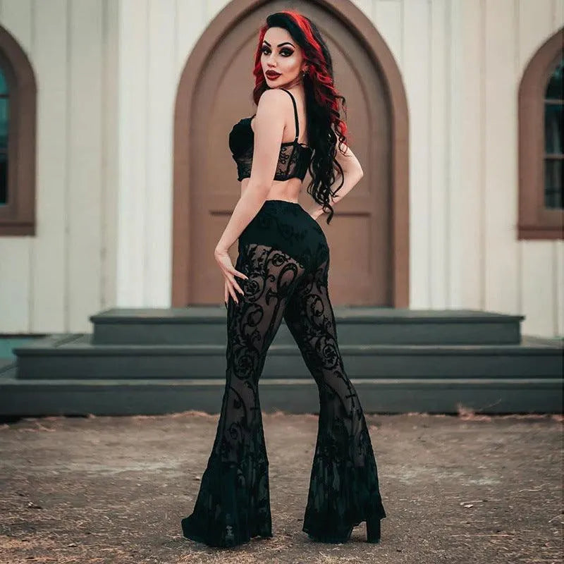 Make You Stay Lace Flare Pants