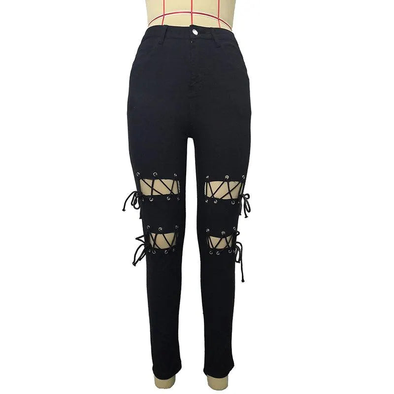 Hollow Out Pencil Pants