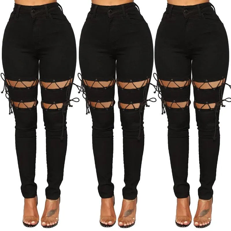 Hollow Out Pencil Pants