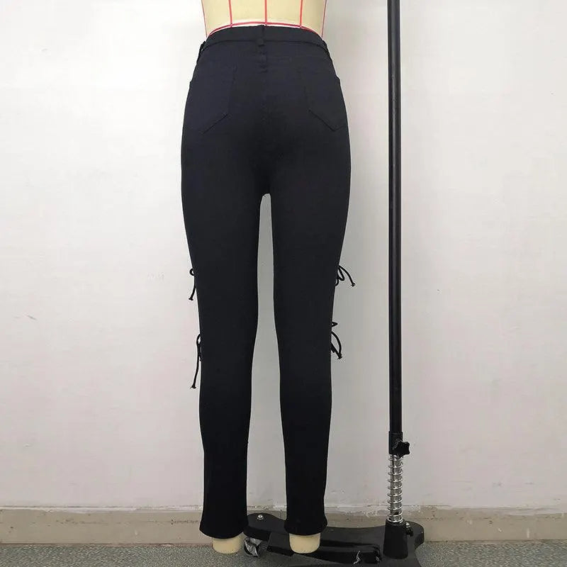 Hollow Out Pencil Pants