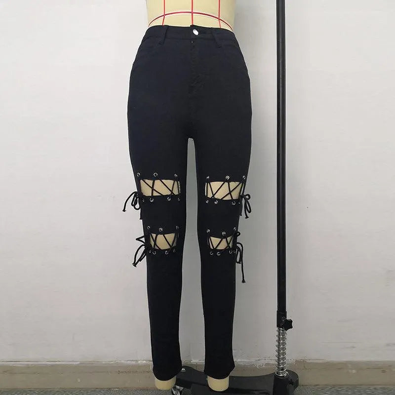 Hollow Out Pencil Pants